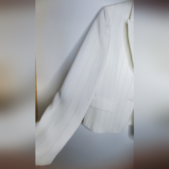 🔥Hostpick🔥NWT Tahari Size 12P Elegant White Striped Women's Blazer - Picture 6 of 14